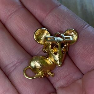 Gold Mouse Figurine for Small Pets